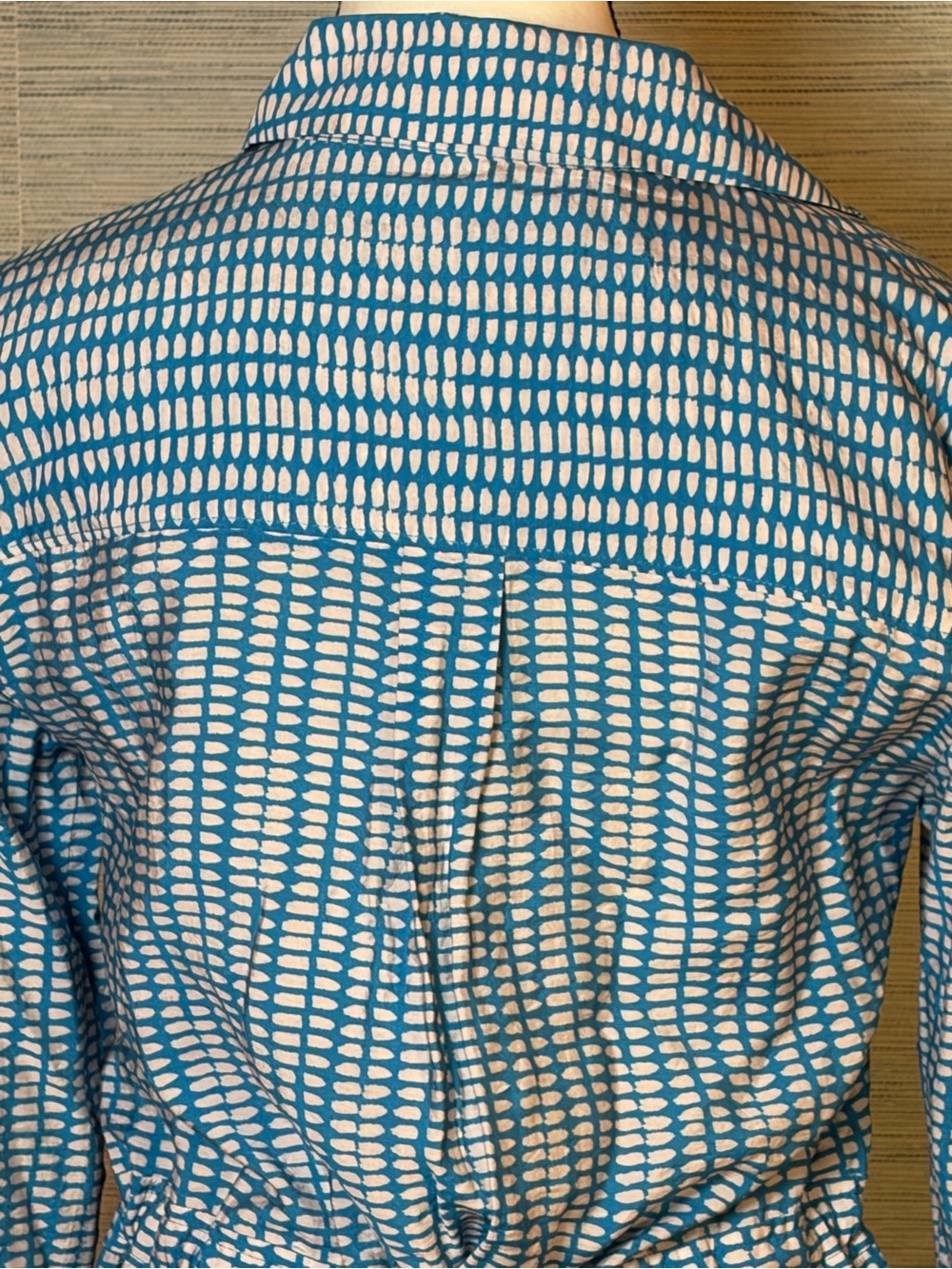 Anthropologie Maeve Jemima Midi Shirt Dress Button Front Blue White Women Size 0 - Picture 3 of 7